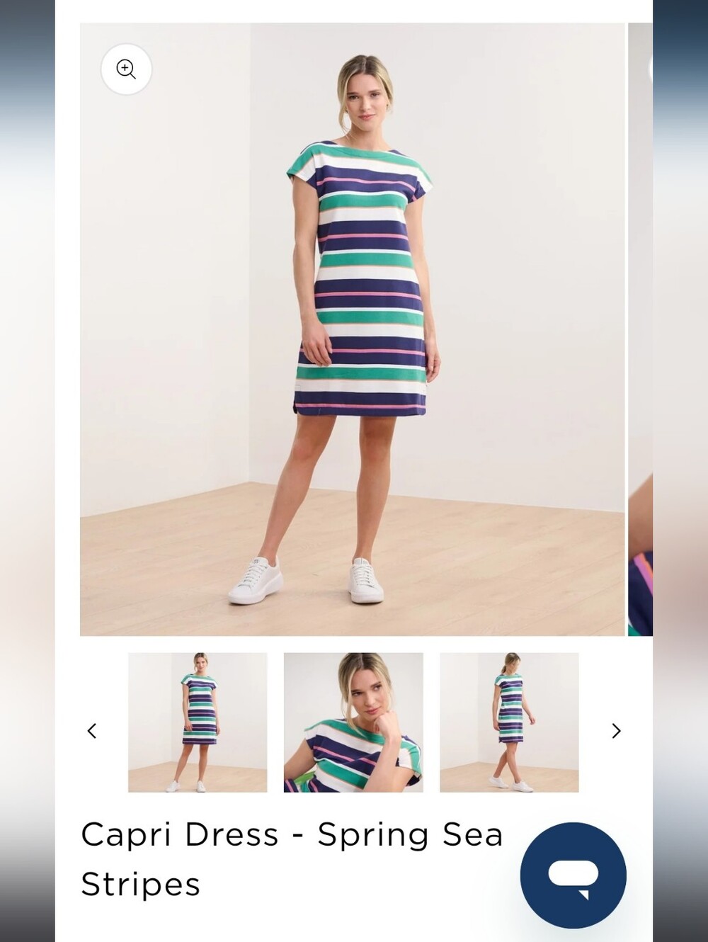 Hatley Capri Striped Mini Dress w Pockets 100% Cotton Jersey NWT